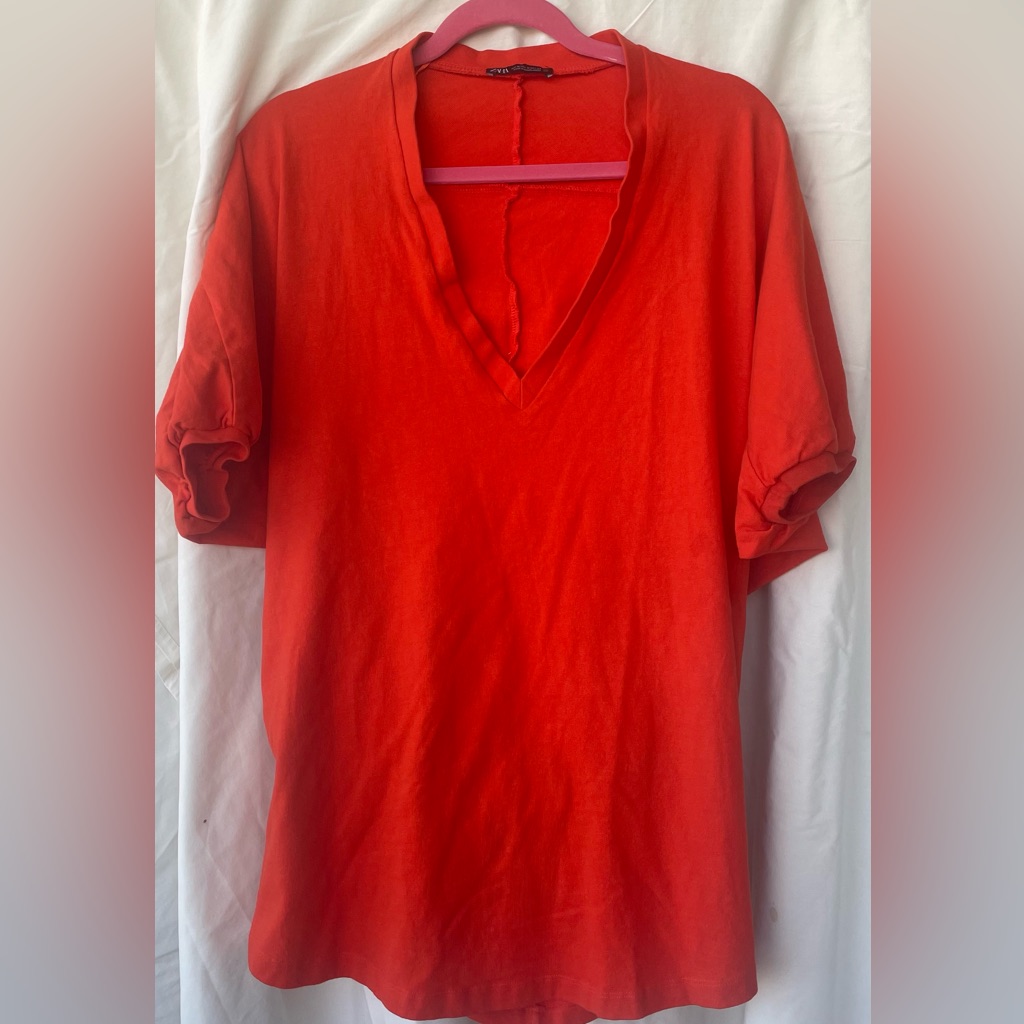 Zara Bold Orange Top Wear It As Is Or As A Cover Up